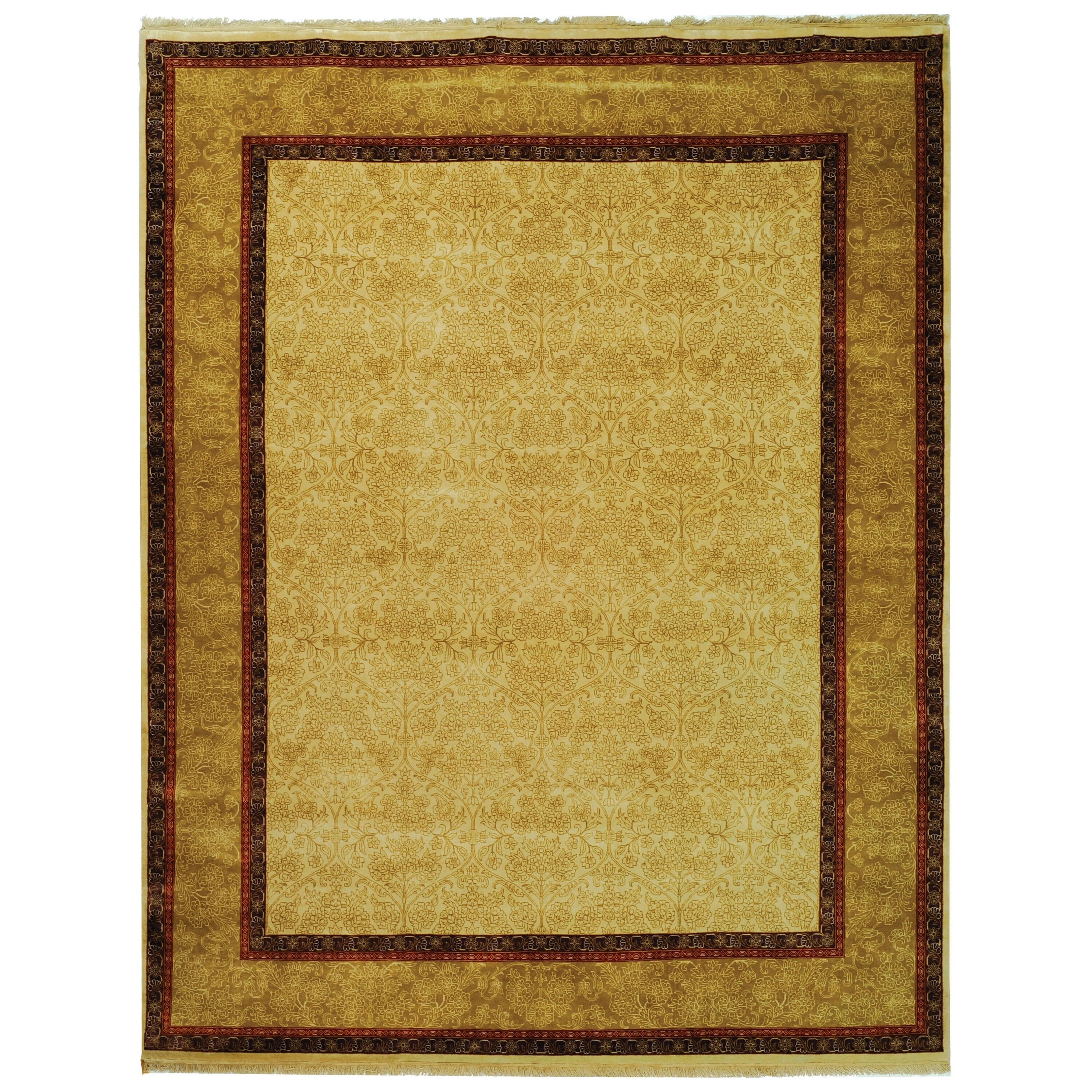 Safavieh Hand knotted Ganges River Ivory/ Gold Wool Rug (8 X 10)