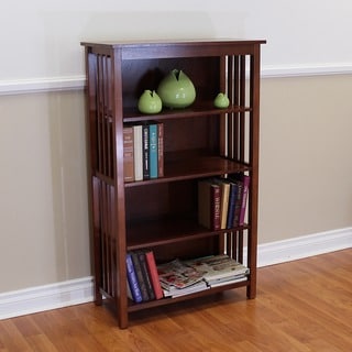 Hollydale 50-inch Chestnut Bookcase - Bed Bath & Beyond - 8861383