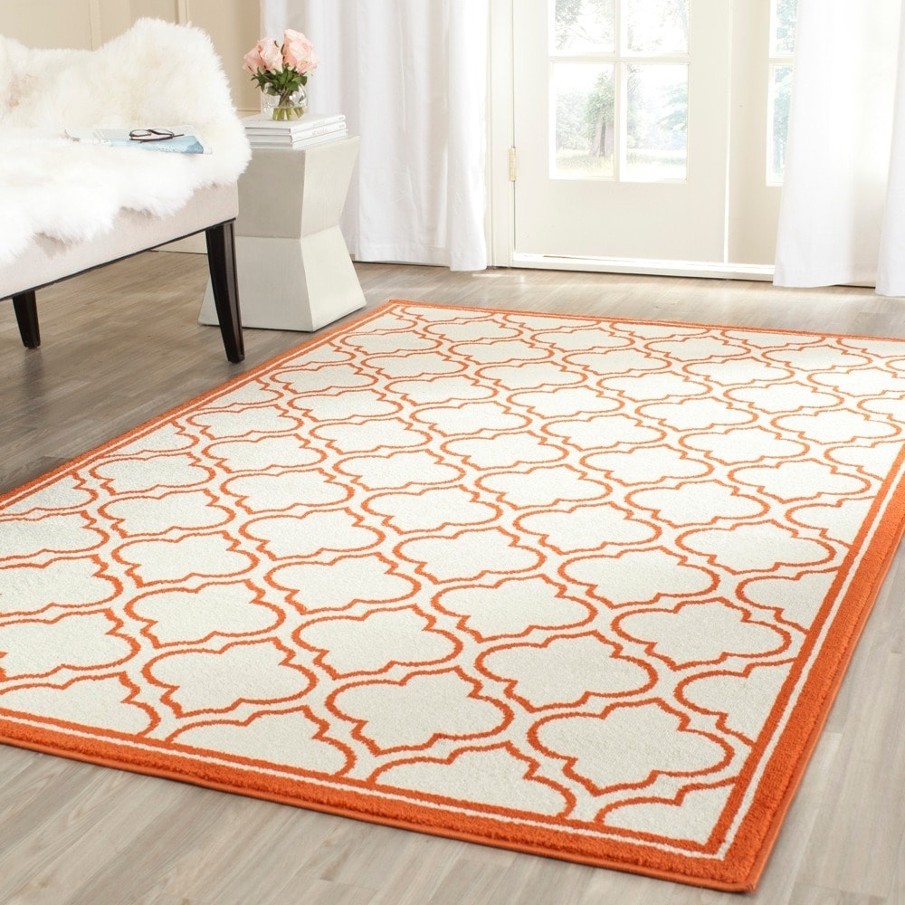 Safavieh Amherst Ivory/ Orange Rug (7 Square)