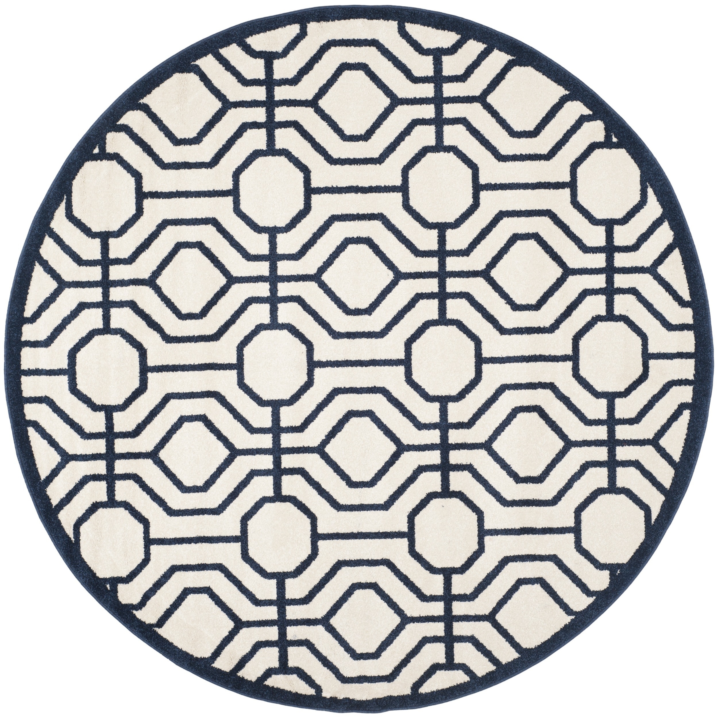 Safavieh Amherst Ivory/ Navy Rug (7 Round)