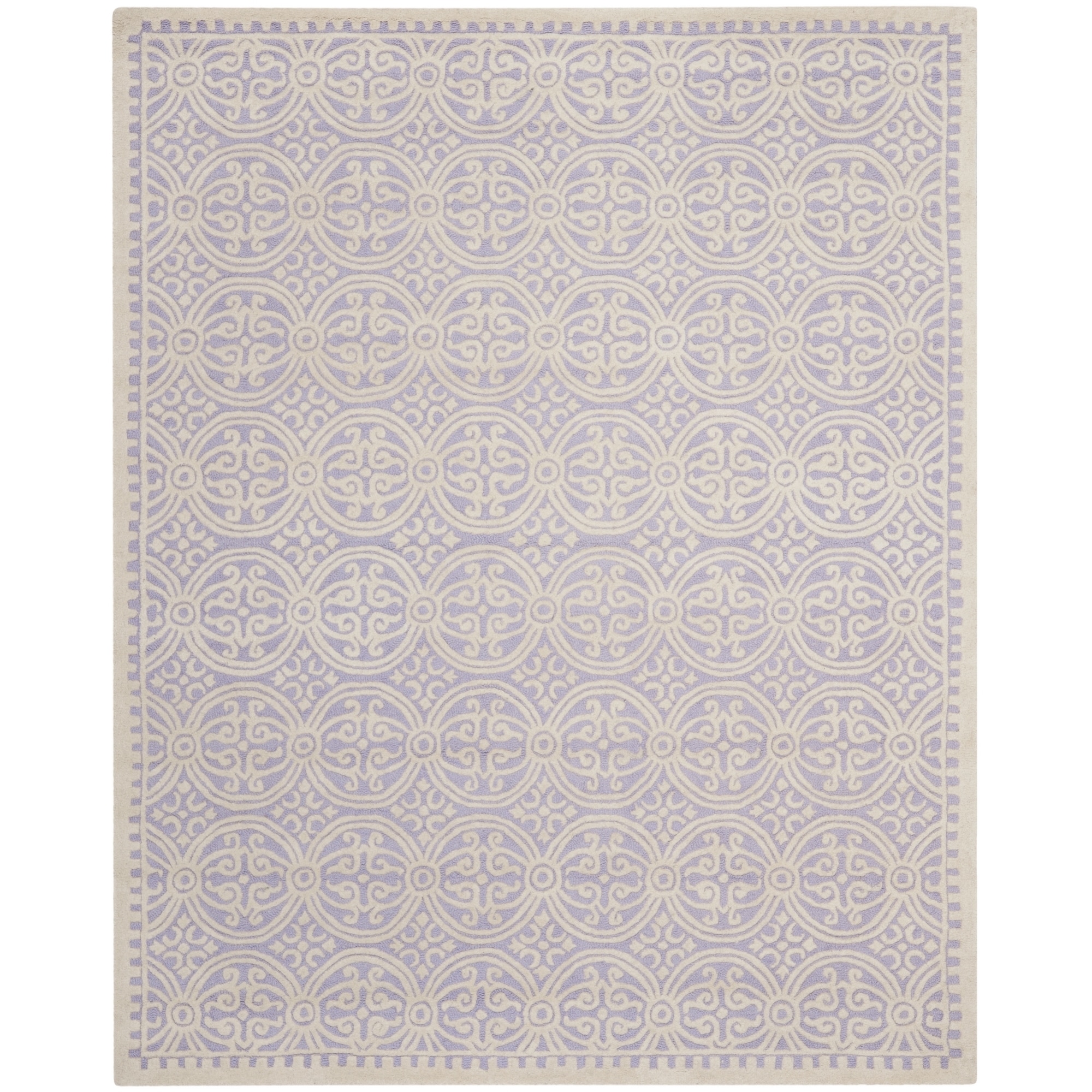 Safavieh Handmade Moroccan Cambridge Lavender/ Ivory Wool Rug (76 X 96)