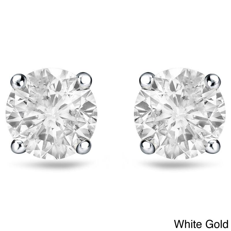 Auriya 14k Gold 1/2ct TDW Reversible Diamond Stud Pearl Earrings - White