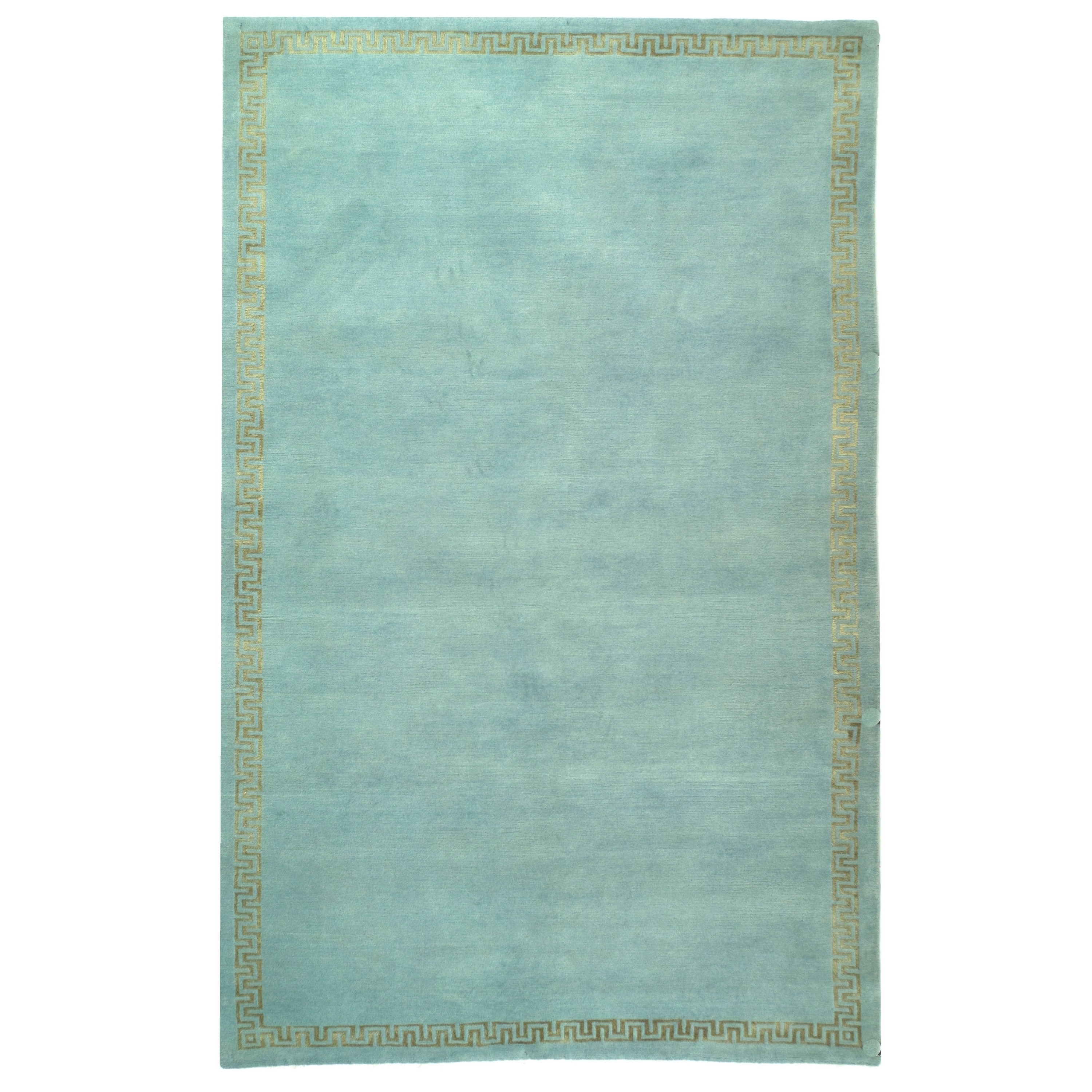 Safavieh Hand knotted Suzanne Kasler Aqua/ Gold Wool/ Silk Rug (6 X 9)