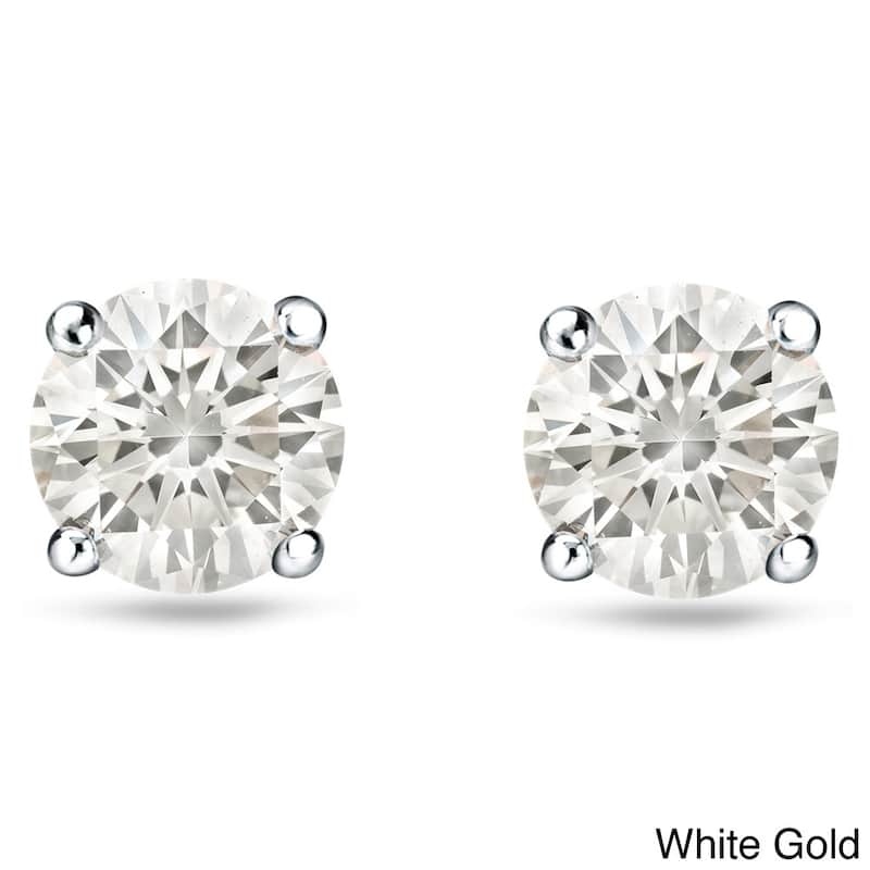 14k Gold 1/2ct TDW Reversible Diamond Stud and Pearl Earrings (H-I,VS1-VS2) - White