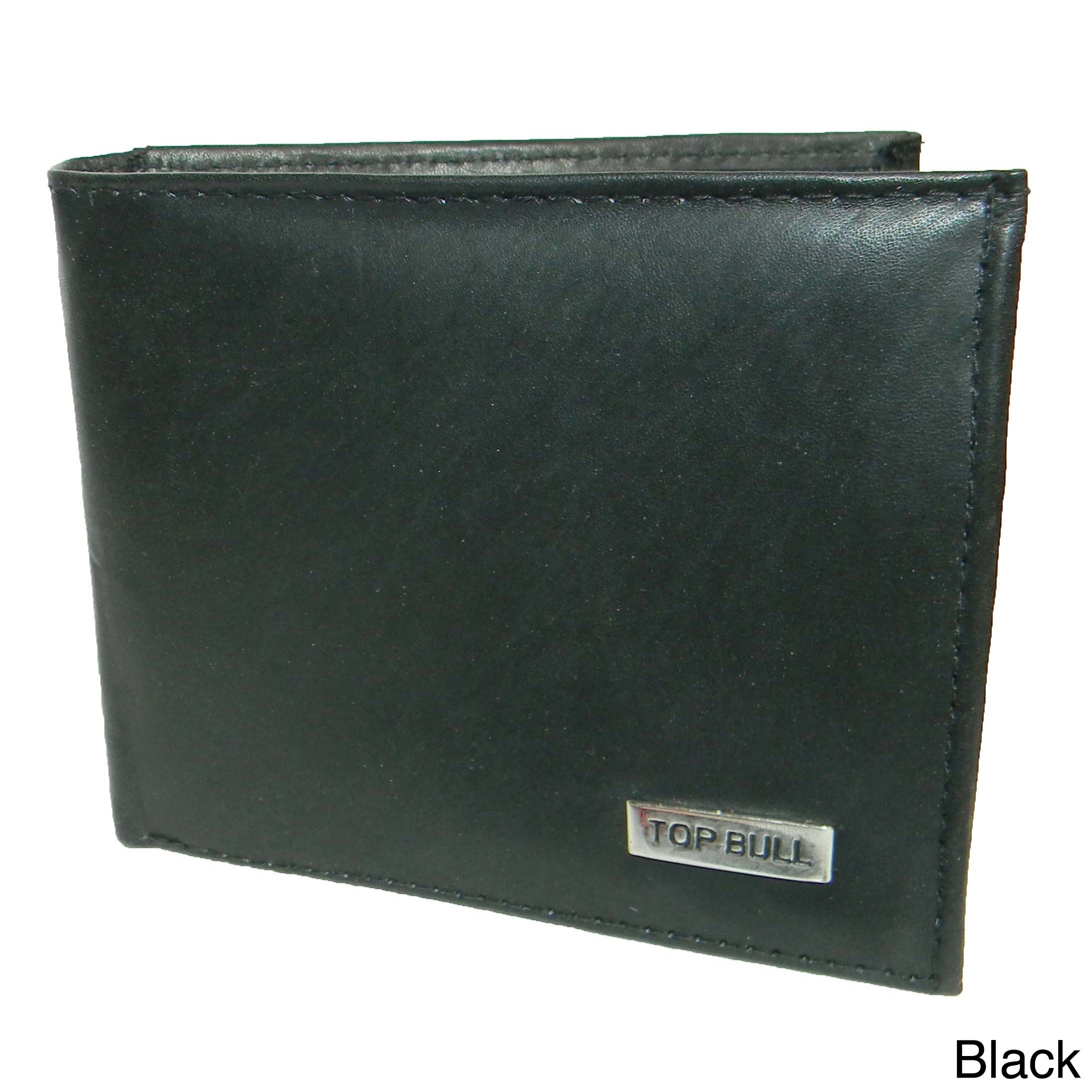 Top Bull Cowhide Leather L shaped Extra Long Bi fold Wallet