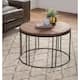 Burnham Reclaimed Wood and Iron Round Coffee Table by Kosas Home