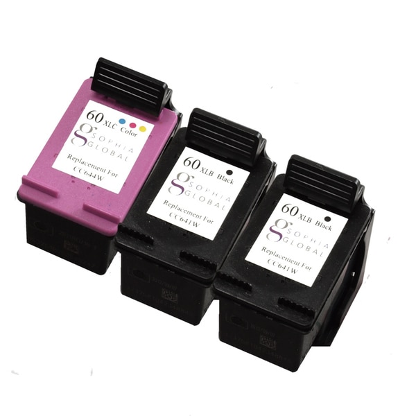 Sophia Global Remanufactured Ink Cartridge Replacement for HP 60XL (2 Black, 1 Color)