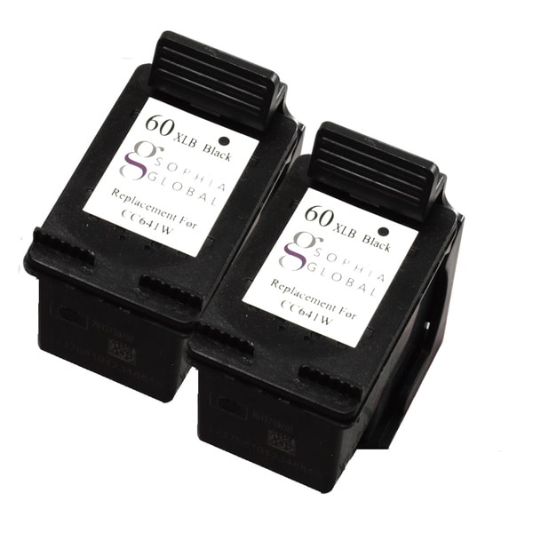 Sophia Global Remanufactured Ink Cartridge Replacement for HP 60XL (2 Black)