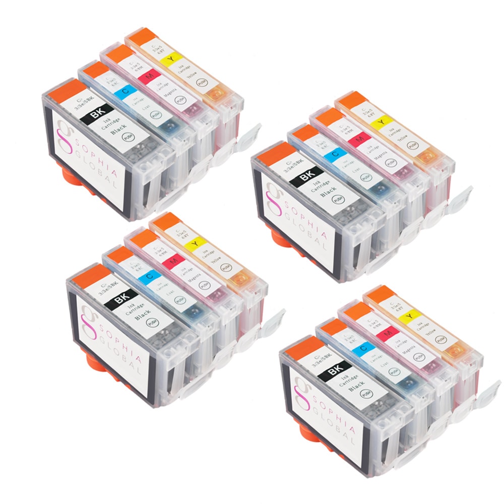 Sophia Global Compatible Ink Cartridge Replacement For Canon Bci 3e And Bci 6 (4 Large Black, 4 Cyan, 4 Magenta, 4 Yellow)