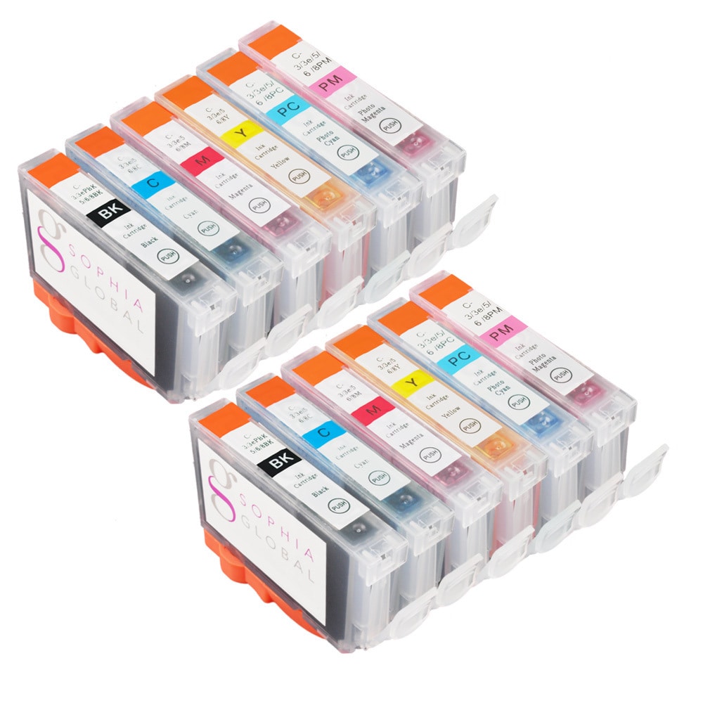 Sophia Global Compatible Ink Cartridge Replacement For Canon Bci 6 (12 Pack) (multiPrint yield Meets Printer Manufacturers Specifications for Page YieldModel 2eaBCI6BCMYPCPMPack of 12We cannot accept returns on this product. )