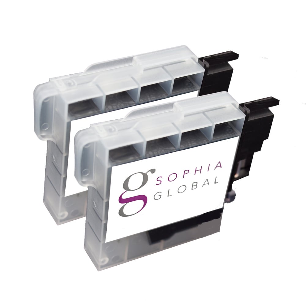 Sophia Global Compatible Ink Cartridge Replacement For Brother Lc61 (2 Black)