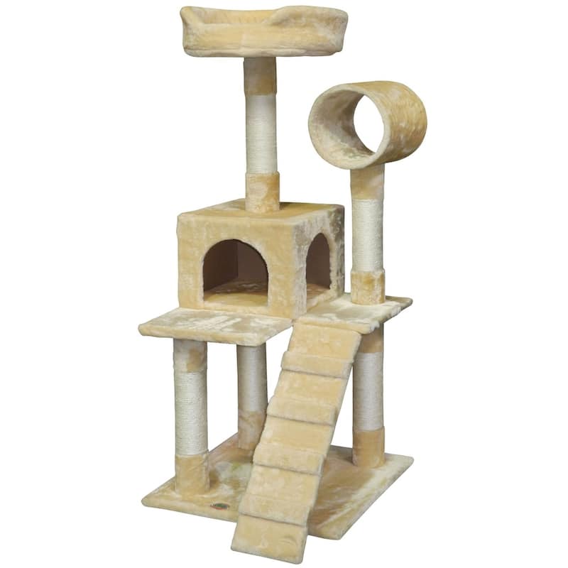 Go Pet Club 50-inch Pressed Wood Cat Tree Condo - Brown