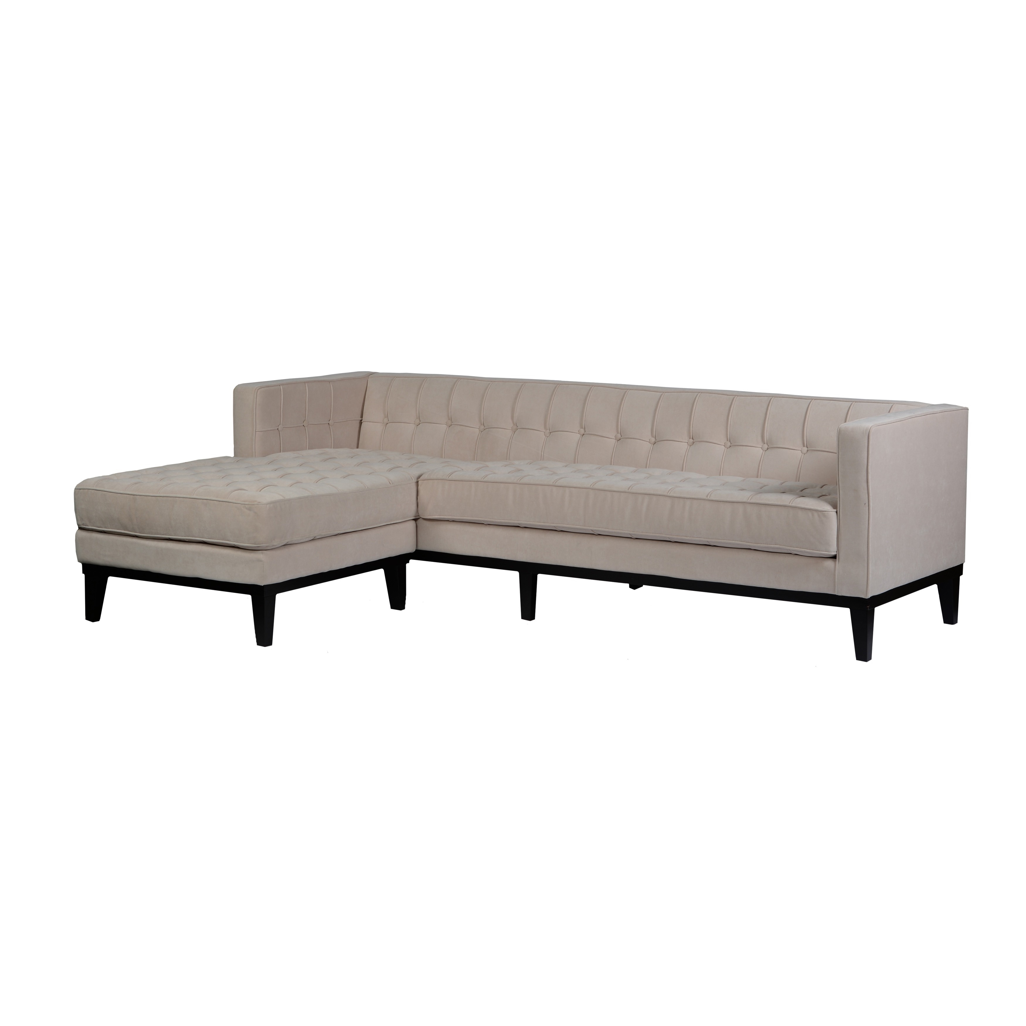 Roxbury Cream/ Black Tufted Sectional