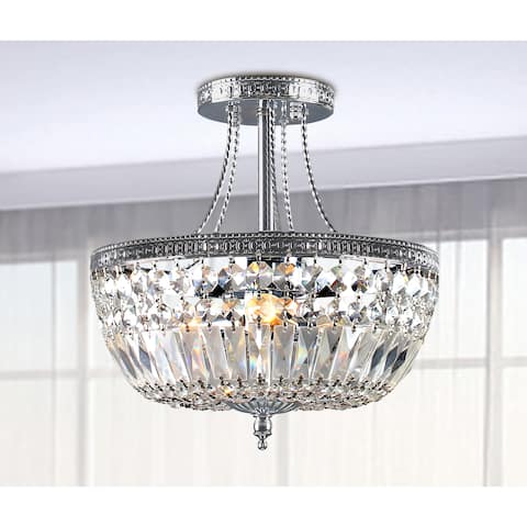 Flush Mount Lighting Clearance Liquidation Online At Clay Alder Home Jericho Crystal Basket Semi Flush Mount Chrome 3 Light Chandelier