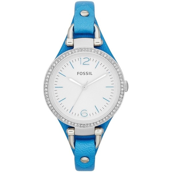 Fossil Women's ES3470 'Georgia' Crystal Accent Analog Blue Leather Watch