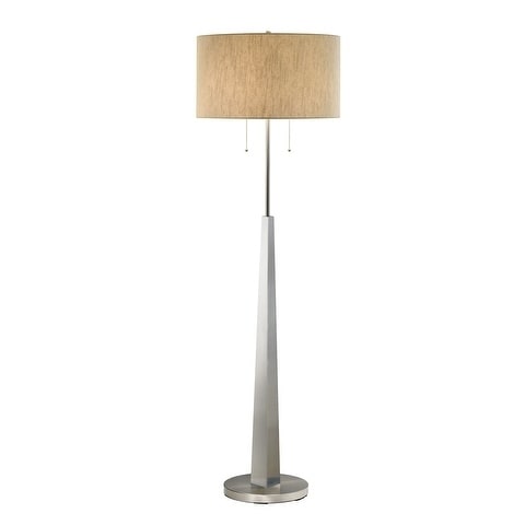 Artiva Usa Luxor 68 inch Square tapered Brushed Steel Floor Lamp With Marble Base
