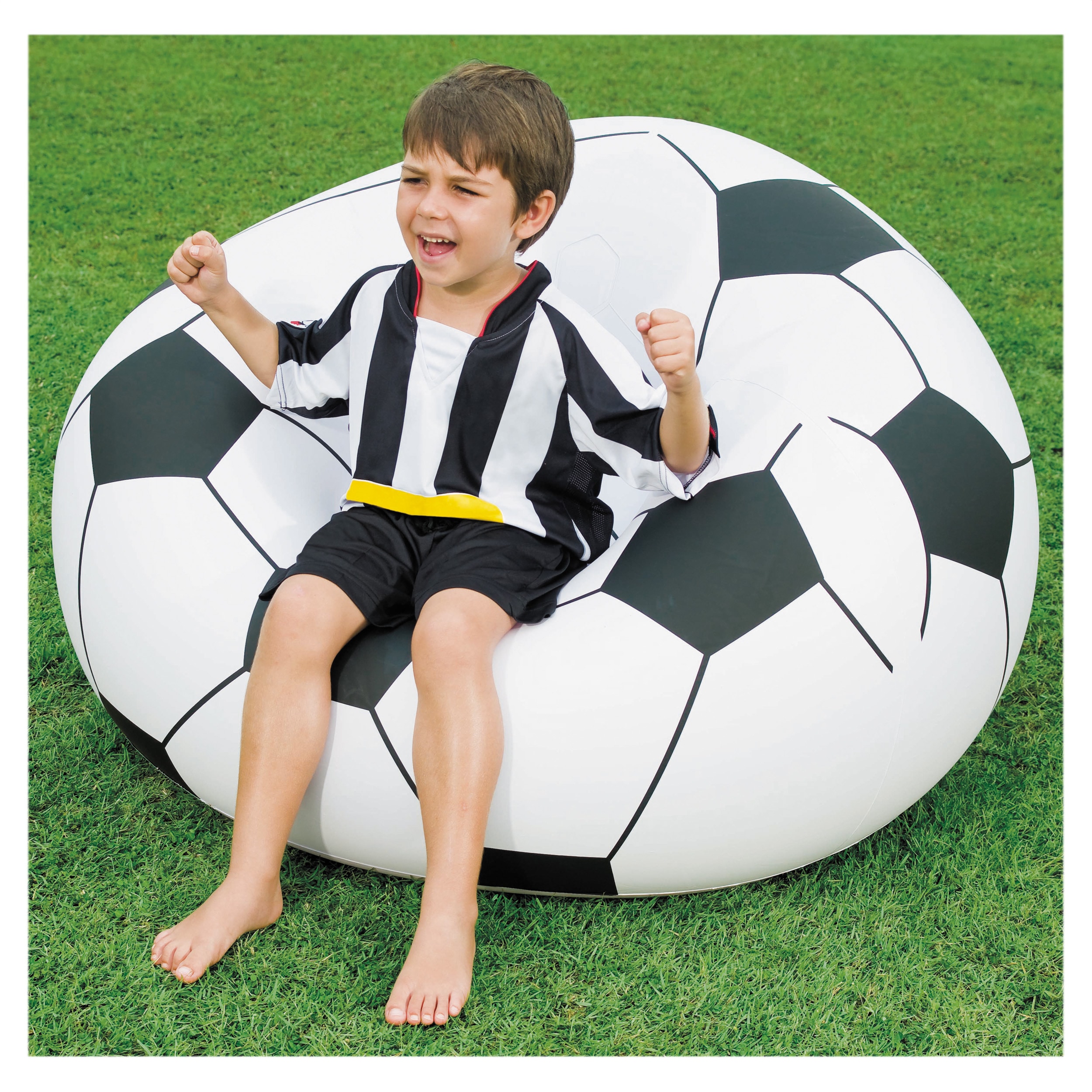 Bestway Beanless Soccer Ball Chair Black/White Bed Bath