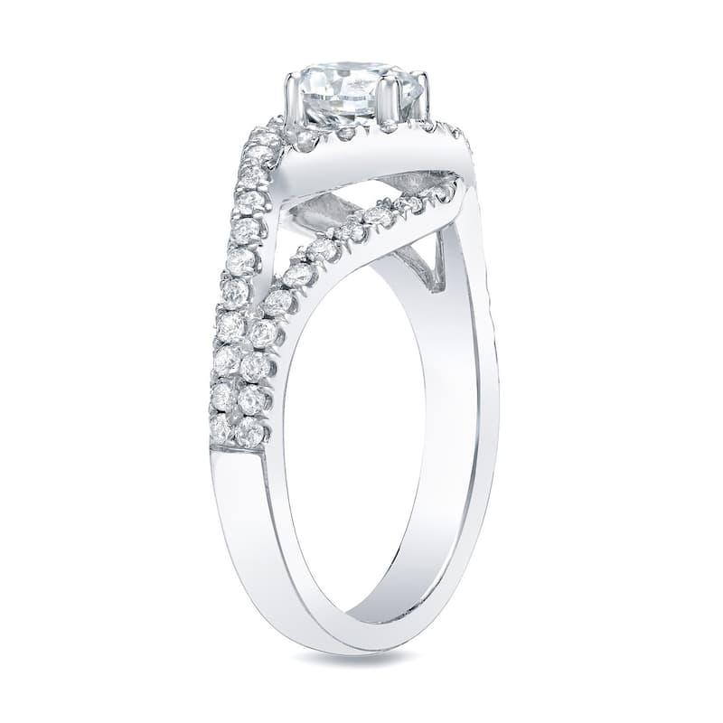 Auriya 14k Gold 1 1/4cttw Modern Halo Diamond Engagement Ring (H-I, SI1-SI2)