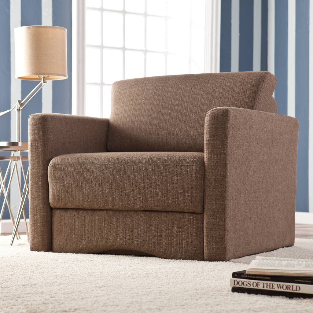 SEI Furniture Jackson Brown Upholstered Sleeper Chair with Storage
