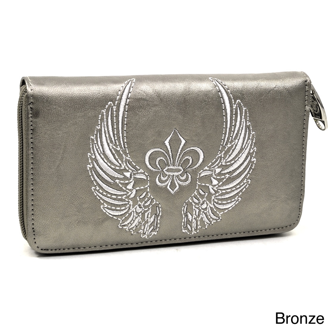 Ustyle Western Fleur De Lis And Wings Emblem Wallet