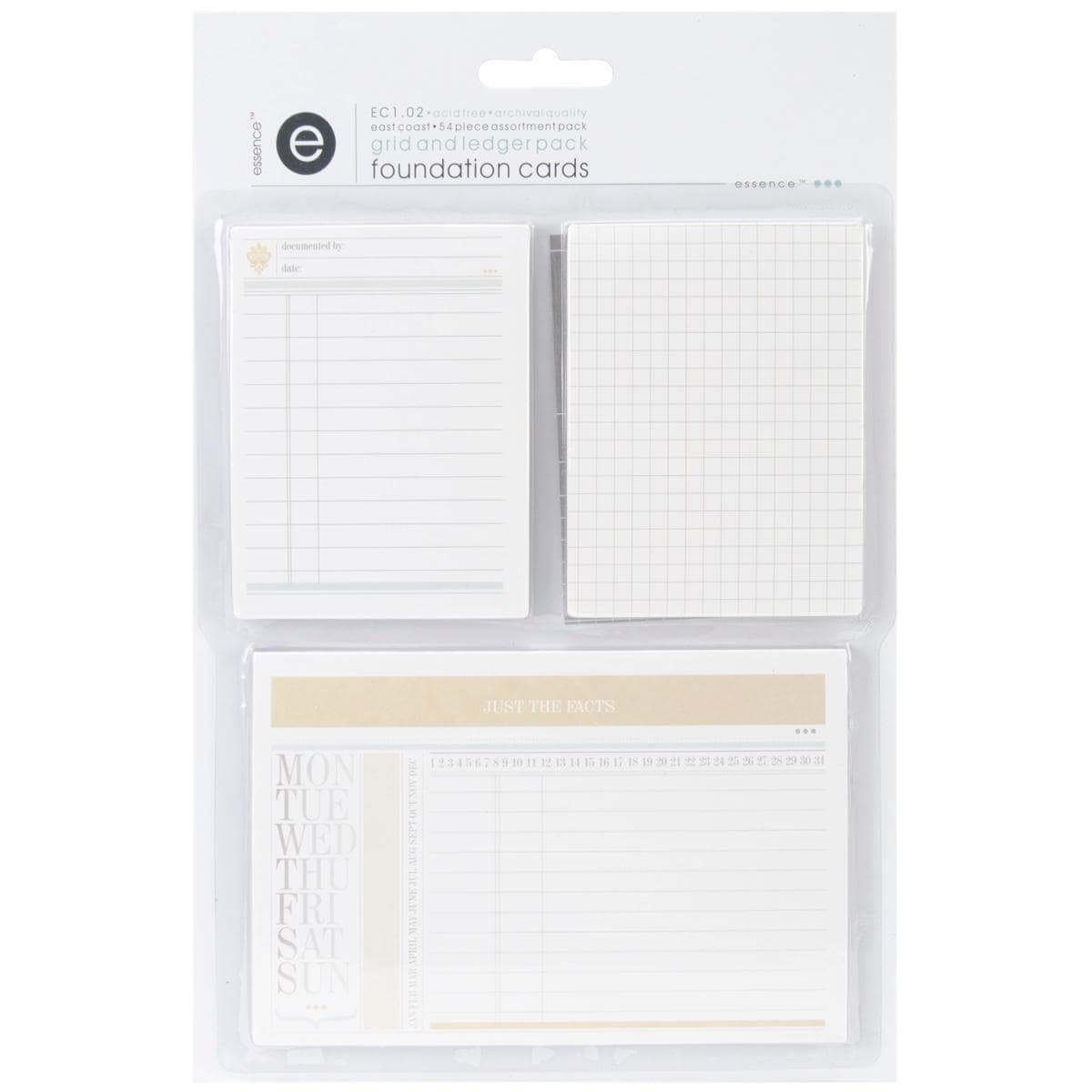 Essence East Coast Cards 3 X4   6 X4 54/pkg   Foundation Grids   Ledgers