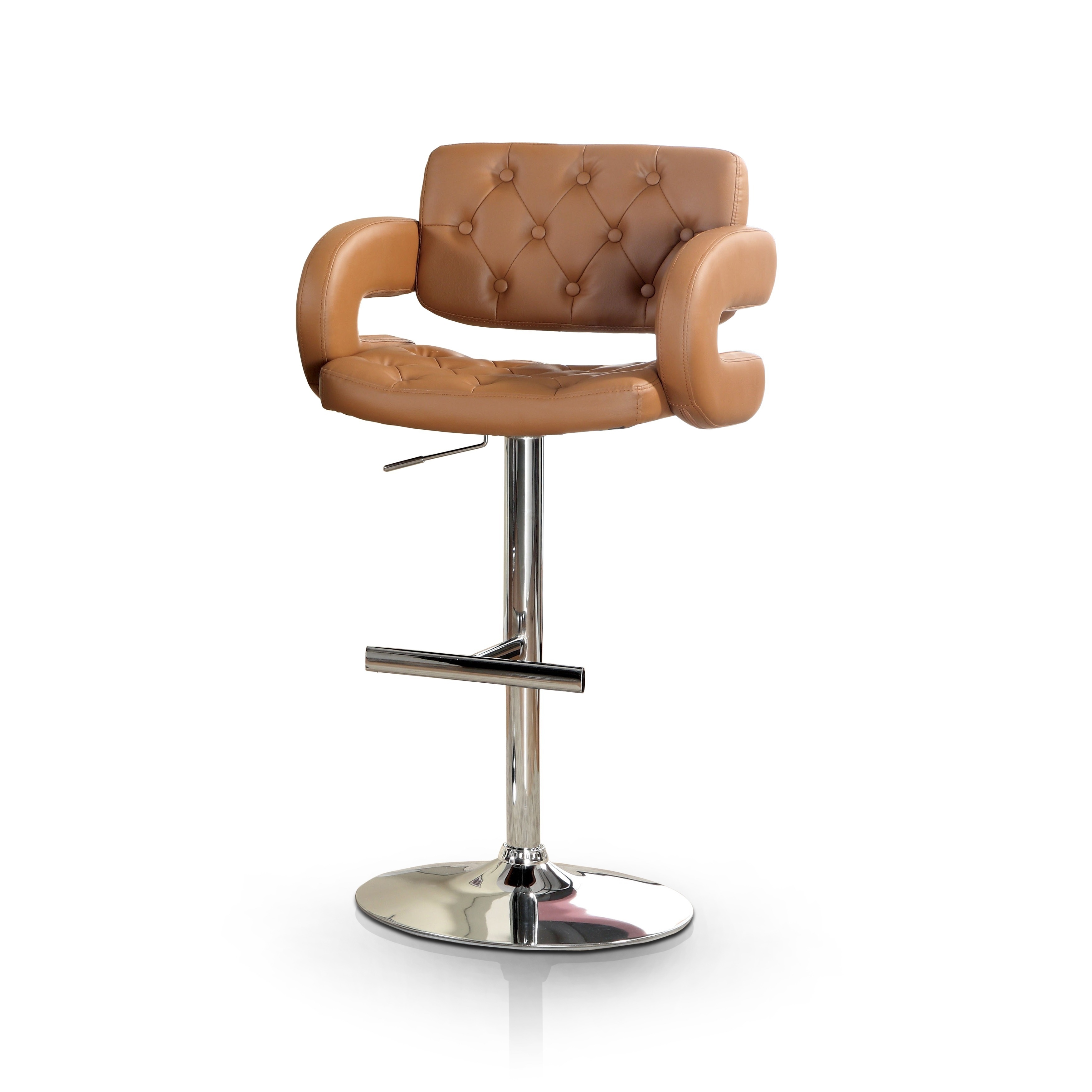 Furniture Of America Vardara Button tufted Adjustable Swivel Bar Stool