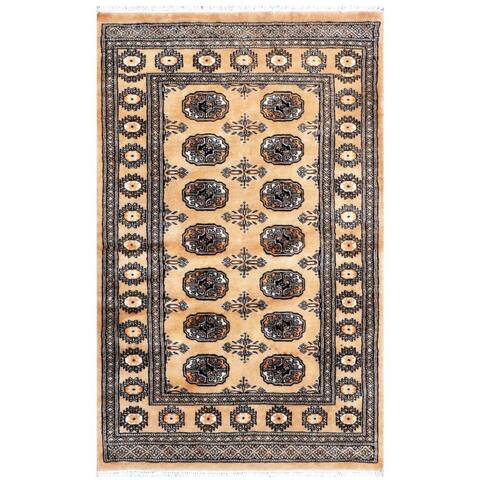 HERAT ORIENTAL Handmade One-of-a-Kind Bokhara Wool Rug - 3'2 x 4'11