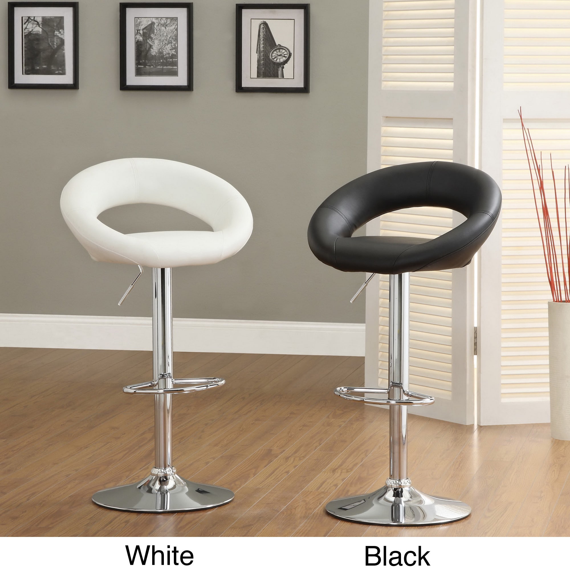 Furniture Of America Yoli Adjustable Swivel Barstool (set Of 2)
