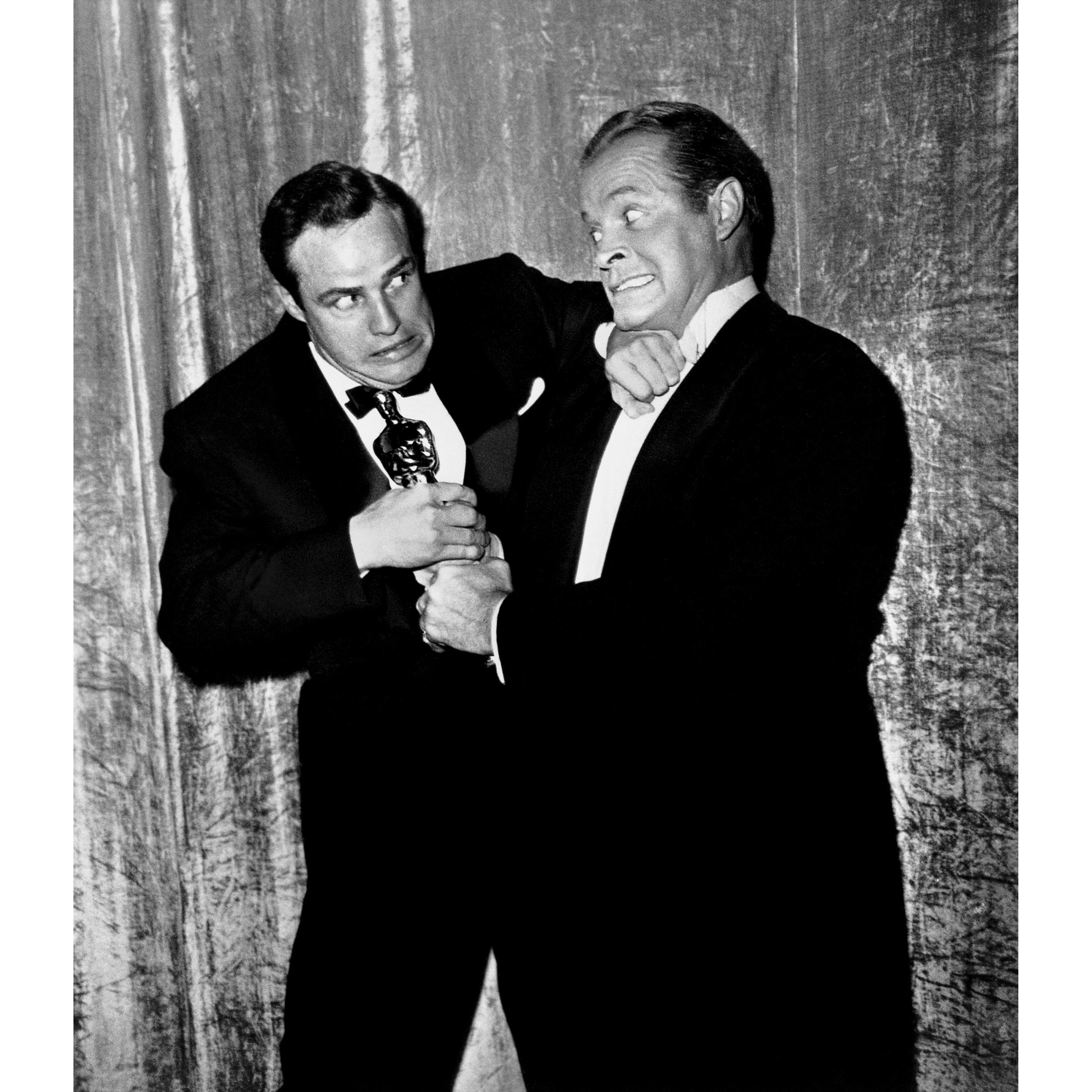 Marlon Brando And Bob Hope Fight Over Oscar 1954 Frank Worth Lithograph