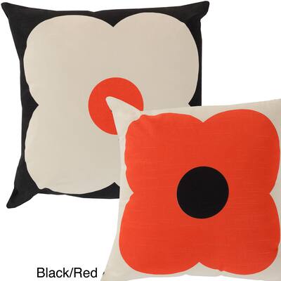 Floral 18-inch Reversible Decorative Feather Down or Poly Fill Pillow