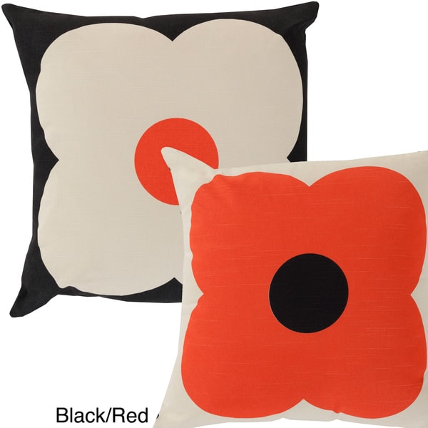 Floral 18-inch Reversible Decorative Feather Down or Poly Fill Pillow