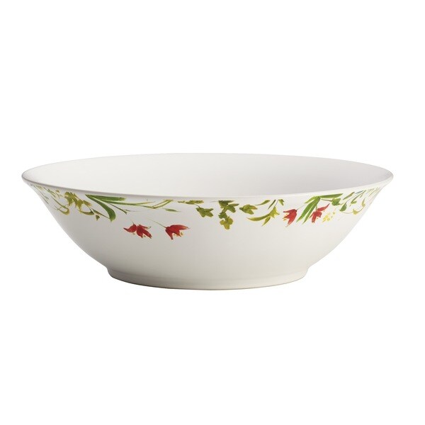 BonJour Dinnerware Meadow Rooster Stoneware 10-inch Print Round Serving Bowl