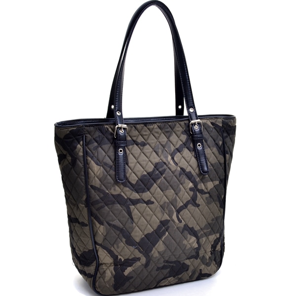 Shop Camouflage Large Quilted Shoulder Bag - Free Shipping On Orders ...
