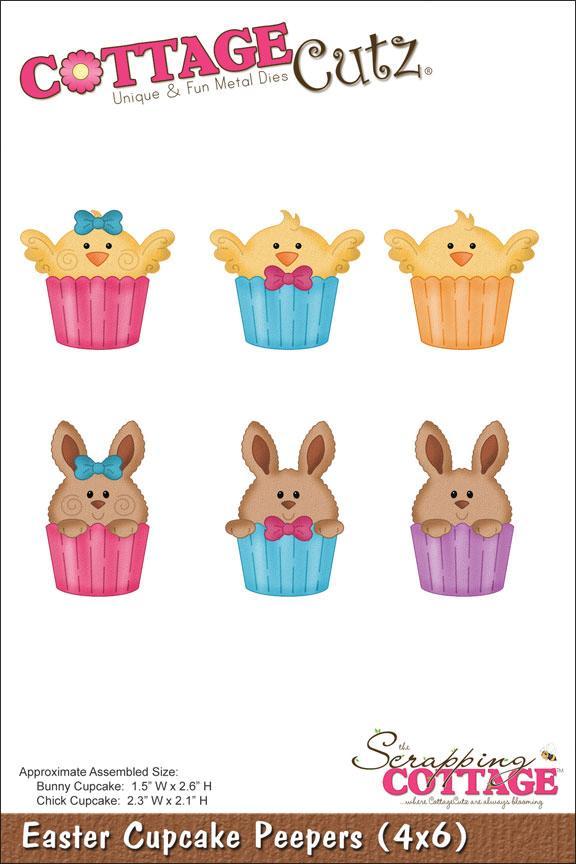 Cottagecutz Die 4 X6   Easter Cupcake Peepers