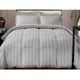 preview thumbnail 3 of 4, Hotel Grand Damask Stripe 800 Thread Count Cotton Rich Down Alternative Comforter Grey - King