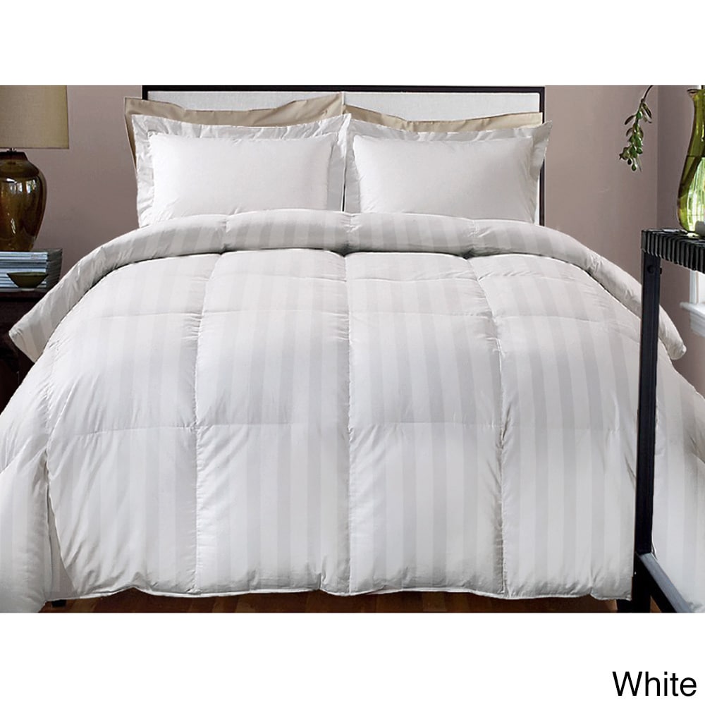 Hotel Grand Damask Stripe 800 Thread Count Cotton Rich Down Alternative Comforter