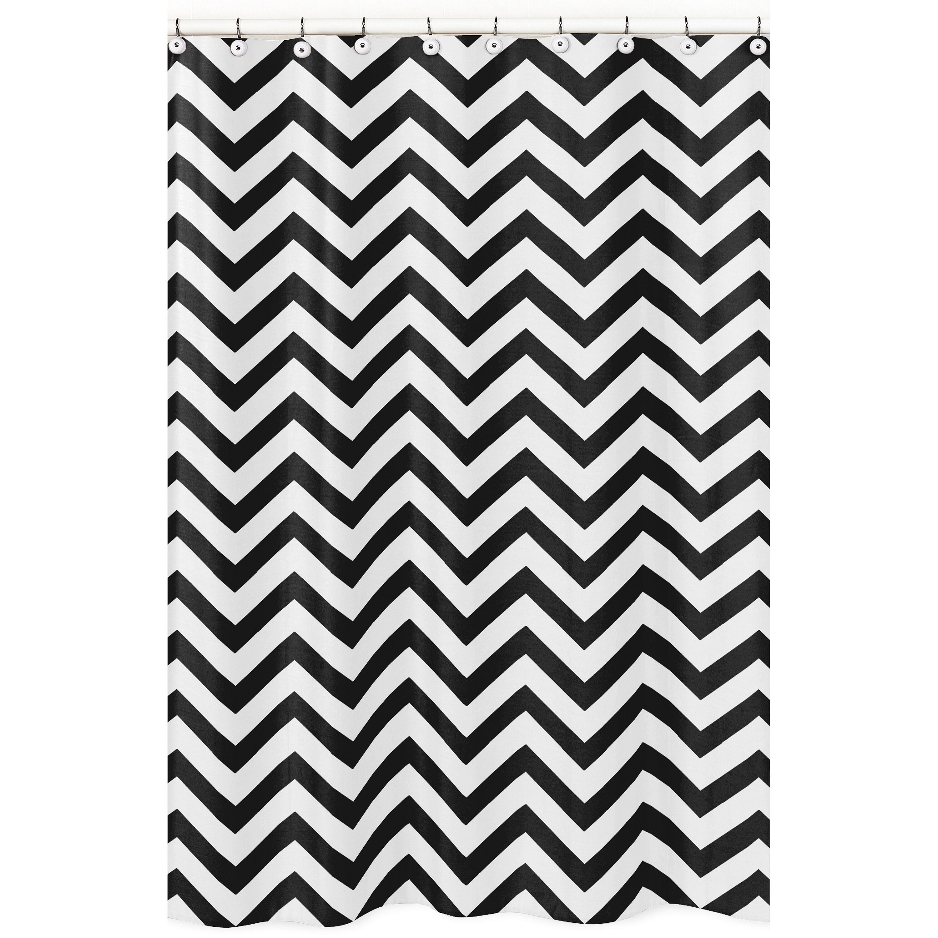 Sweet Jojo Designs Black/ White Chevron Zigzag Shower Curtain (Black/ whiteMaterials Brushed microfiberDimensions 72 inches x 72 inches longCare instructions Machine washableThe digital images we display have the most accurate color possible. However, 