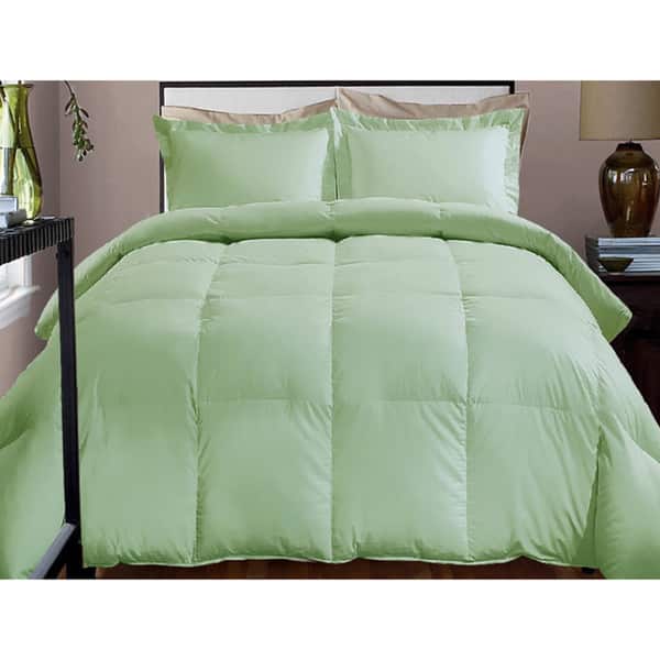 slide 1 of 1, Hotel Grand 800 Thread Count Cotton Rich Down Alternative Comforter Full - Queen - Green