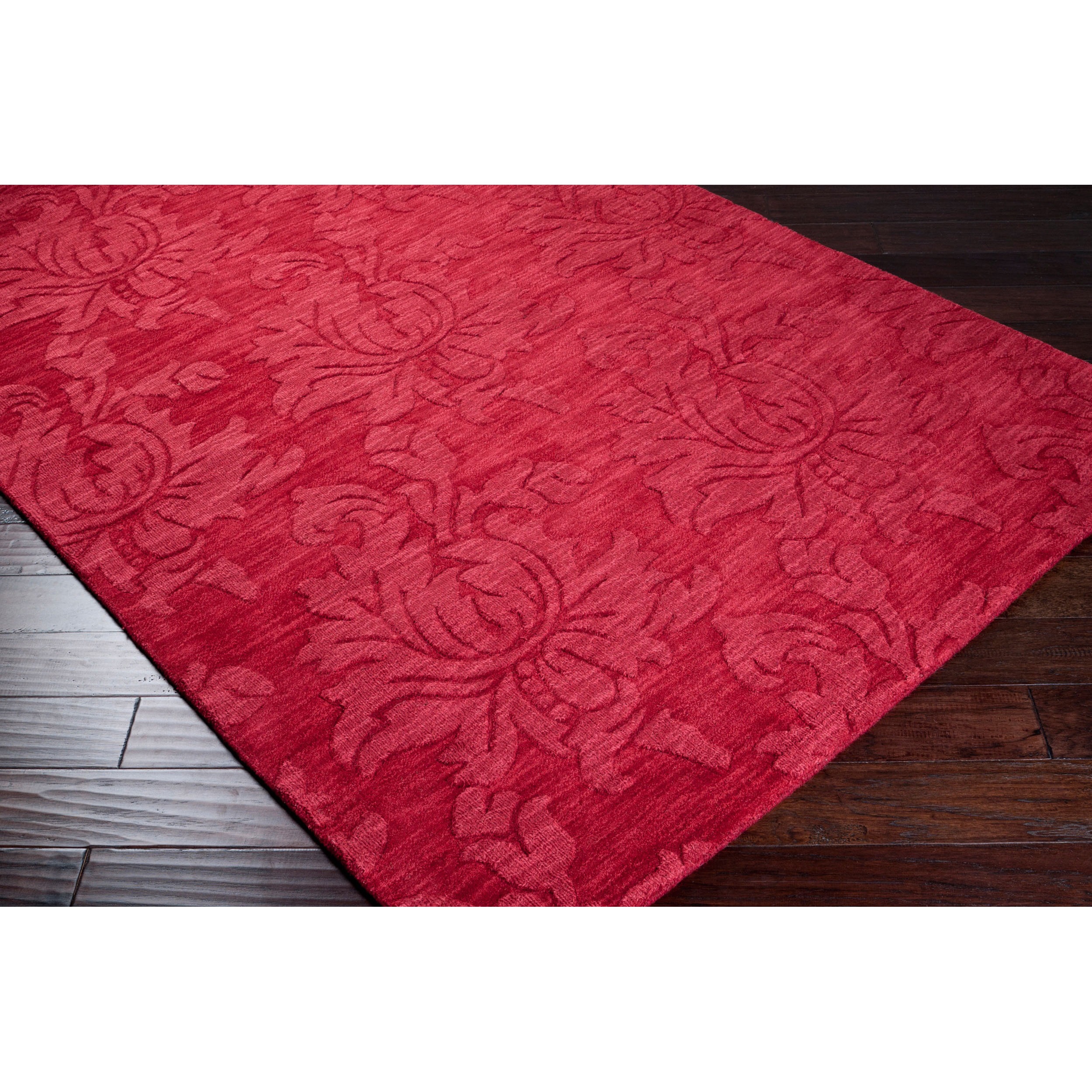 Hand Loomed Omaha Casual Solid Tone on tone Floral Wool Area Rug (2 X 3)