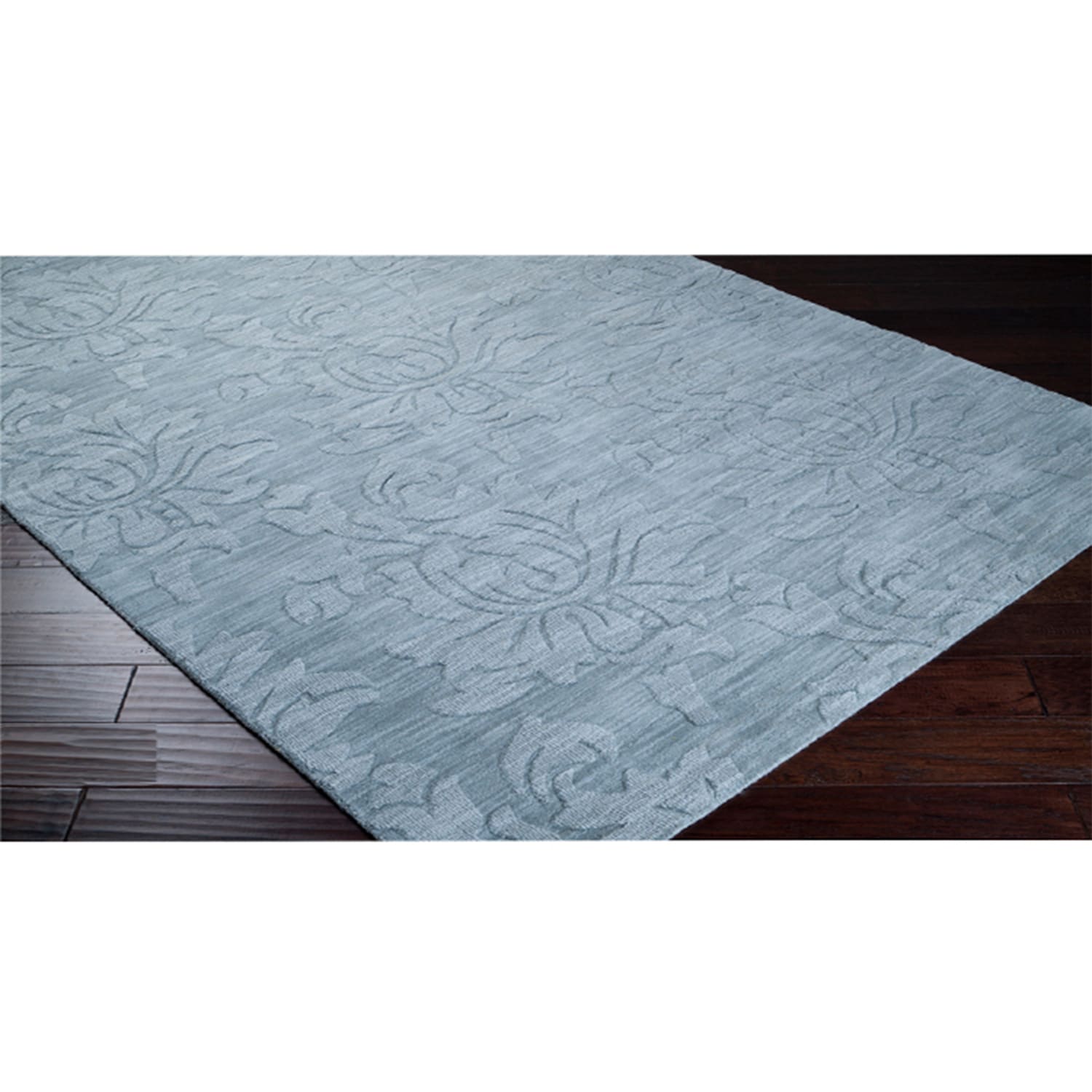 Hand Loomed Omaha Casual Solid Tone on tone Floral Wool Area Rug (2 X 3)