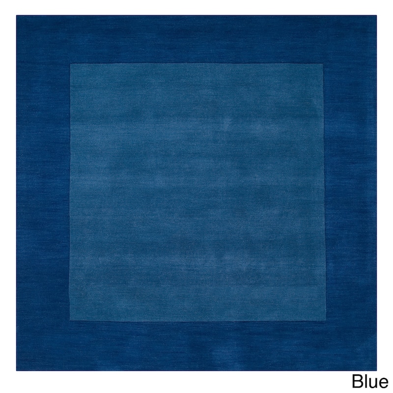 Hand Loomed Odessa Solid Bordered Tone-On-Tone Wool Area Rug
