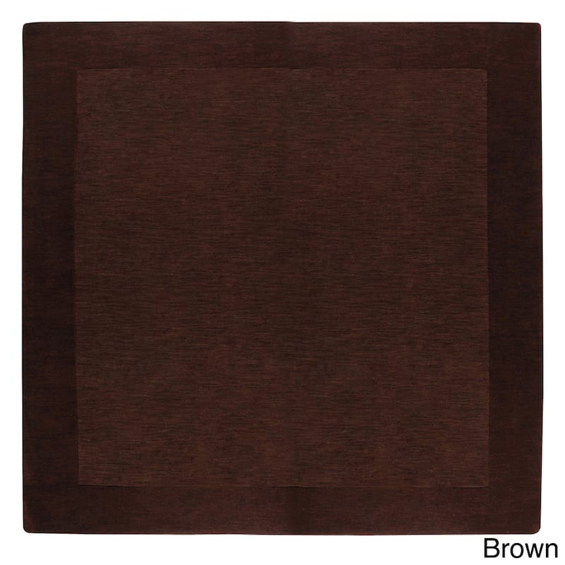 Hand Loomed Odessa Solid Bordered Tone-On-Tone Wool Area Rug