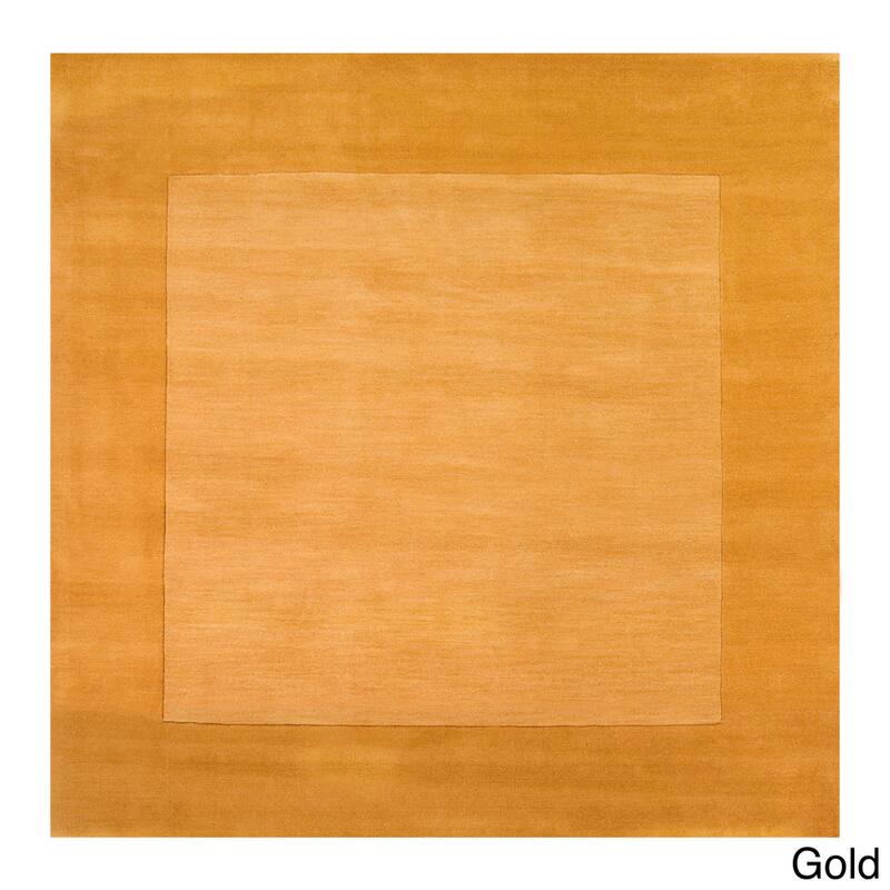 Hand Loomed Odessa Solid Bordered Tone-On-Tone Wool Area Rug