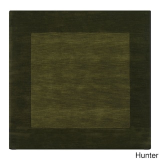 Hand Loomed Odessa Solid Bordered Tone-On-Tone Wool Area Rug
