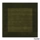 preview thumbnail 86 of 105, Hand Loomed Odessa Solid Bordered Tone-On-Tone Wool Area Rug 8' Square - Dark Green - Square