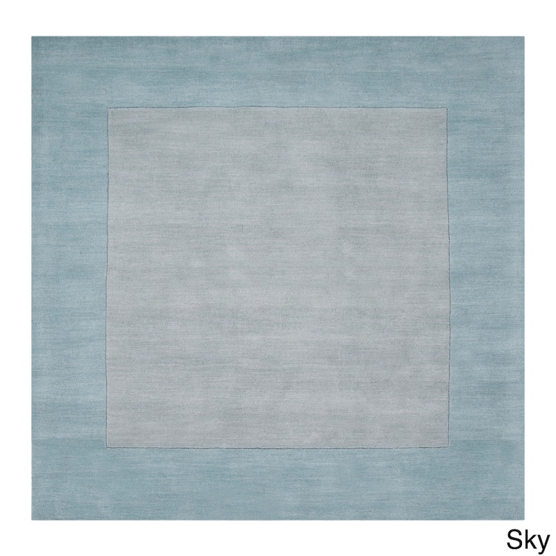 Hand Loomed Odessa Solid Bordered Tone-On-Tone Wool Area Rug