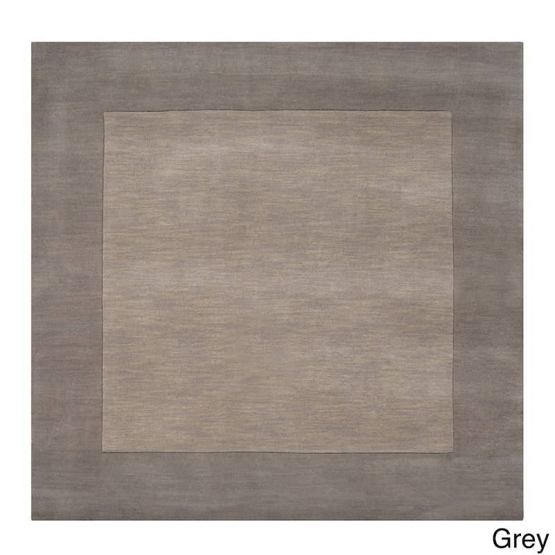 Hand Loomed Odessa Solid Bordered Tone-On-Tone Wool Area Rug