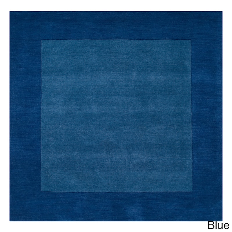 Hand Loomed Odessa Solid Bordered Tone-On-Tone Wool Area Rug