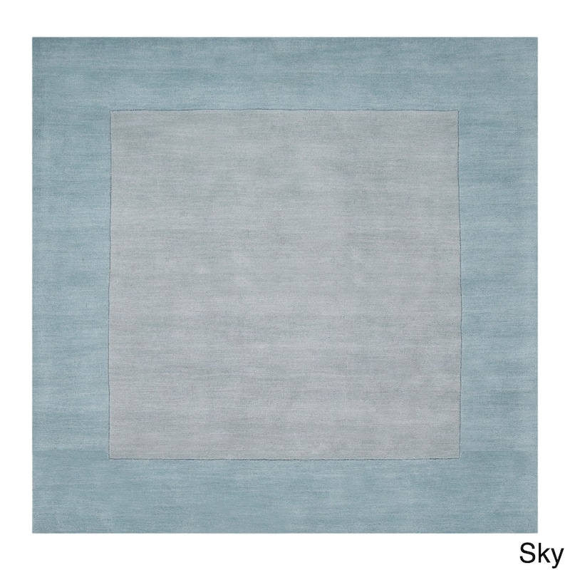 Hand Loomed Odessa Solid Bordered Tone-On-Tone Wool Area Rug