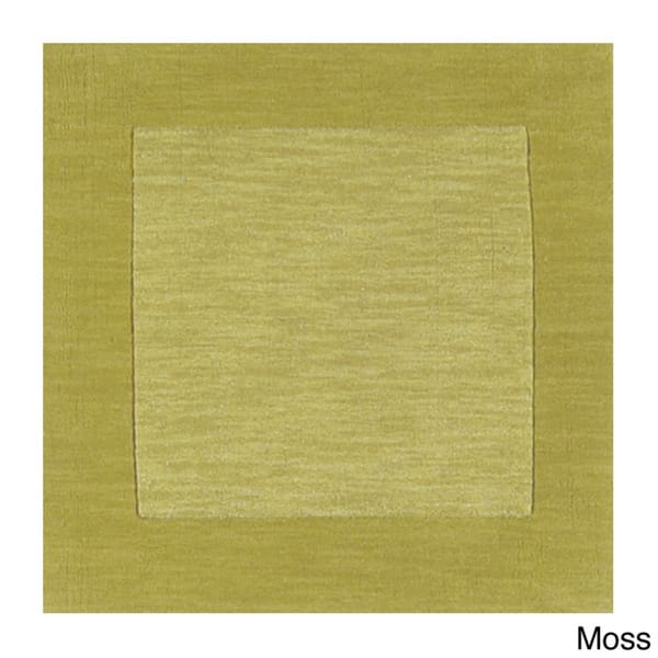 Hand Loomed Odessa Solid Bordered Tone-On-Tone Wool Area Rug